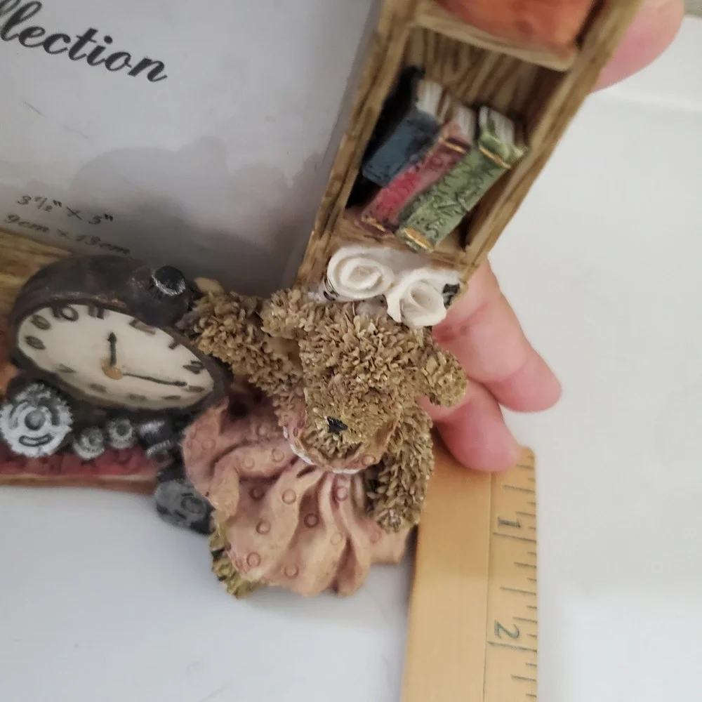 Teddy Bear Clock Book Resin Picture Frame 3.5x5 Unique Collection by Turtle King